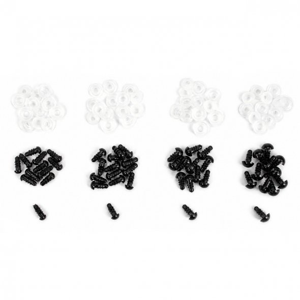 Go Handmade Sicherheitsaugen Set schwarz (Ø 5-8 mm / Mix mit 25 Paar)