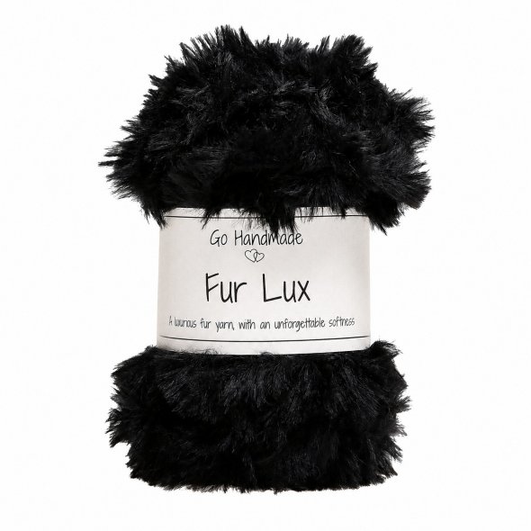 Go Handmade Pelzgarn FUR LUX schwarz (100 g / für Hobby Horse Mähnen)