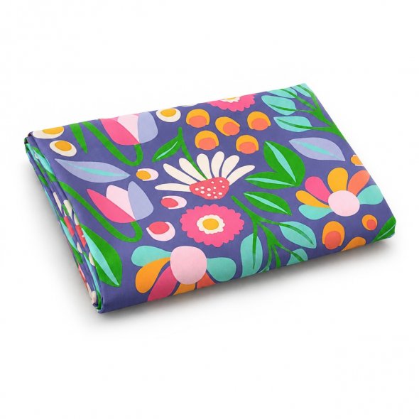 Baumwoll-Stoff Popeline Bunte Blumen by Karina+Kind