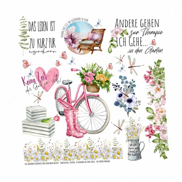 Plottermarie Sublipapier Gartenliebe (ca. 30 x 30 cm)