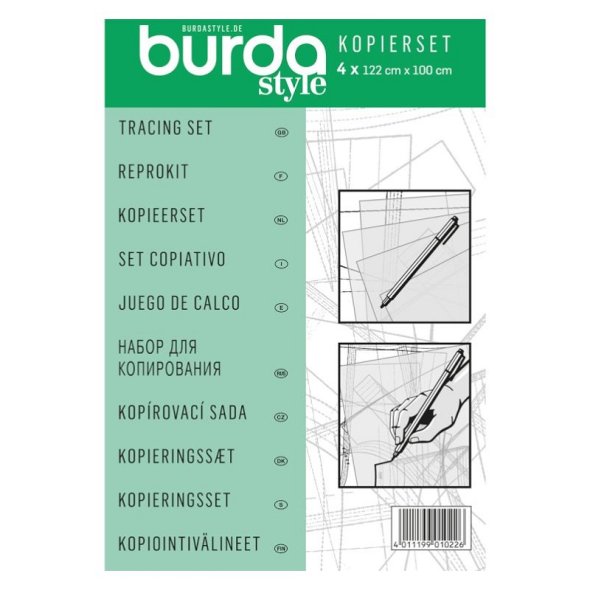 Burda style Kopierset (4 Folien/ 122 cm x 100 cm/ Stift)