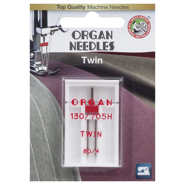 Organ Zwillingsnadel / Stärke 80 (Nadelabstand 4 mm/ 130/705 HZ / 1 Nadel)