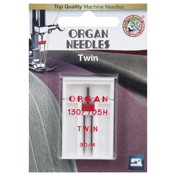 Organ Zwillingsnadel / Stärke 90 (Nadelabstand 4 mm / 130/705 HZ / 1 Nadel)