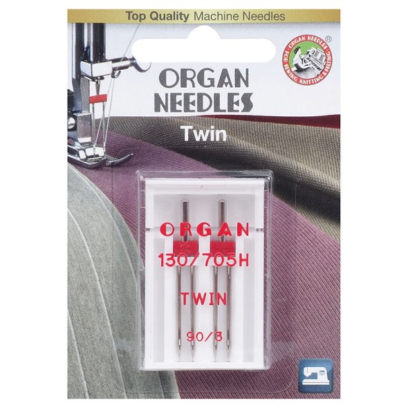 Organ Zwillingsnadel / Stärke 90 (Nadelabstand 3 mm / 130/705 HZ / 2 Nadeln)