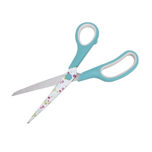 Allzweckschere mit Blumenmuster (21 cm, türkis)