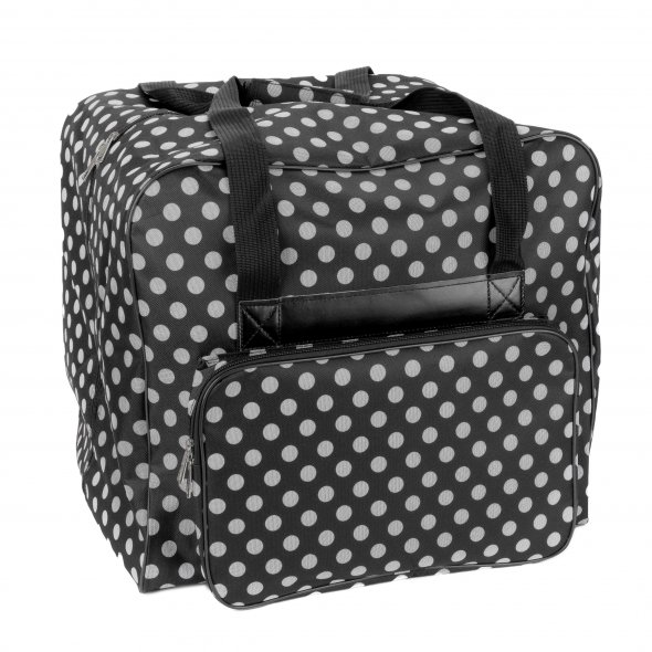 Over-Coverlocktasche XL (schwarz/weiß gepunktet)