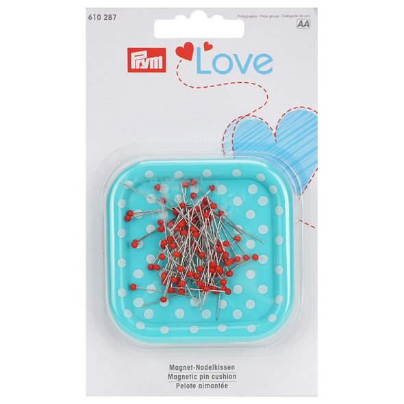 Prym Love Magnet-Nadelkissen (inkl.9 g Glaskopf Stecknadeln/ türkis)