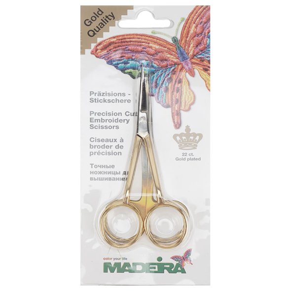 Madeira Spezial-Stickschere (vergoldet, 2-fach gebogen, 10 cm)