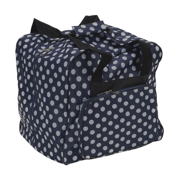 Over-Coverlocktasche (navy/grau gepunktet)