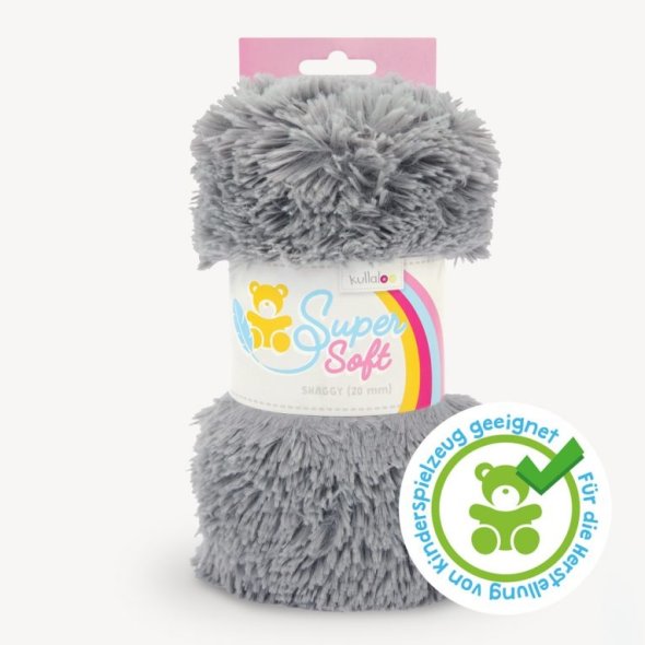 Kullaloo Zottelplüsch Super Soft SHAGGY (Florlänge 20 mm) 62384 - silber grau