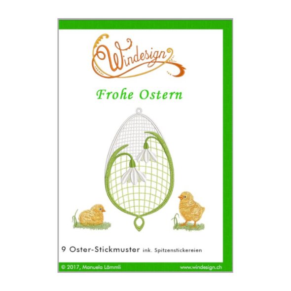 Windesign Stickmuster USB Frohe Ostern