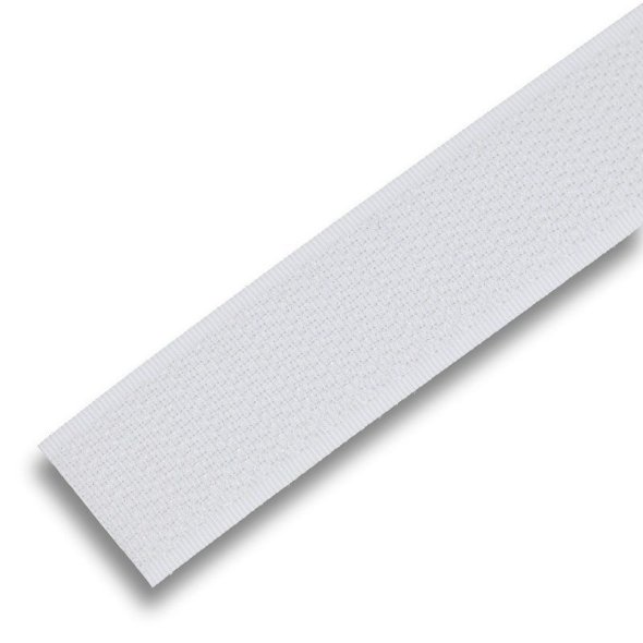 Klettband nur Hakenband weiß (zum Aufnähen/2 cm x 5 m Rolle)