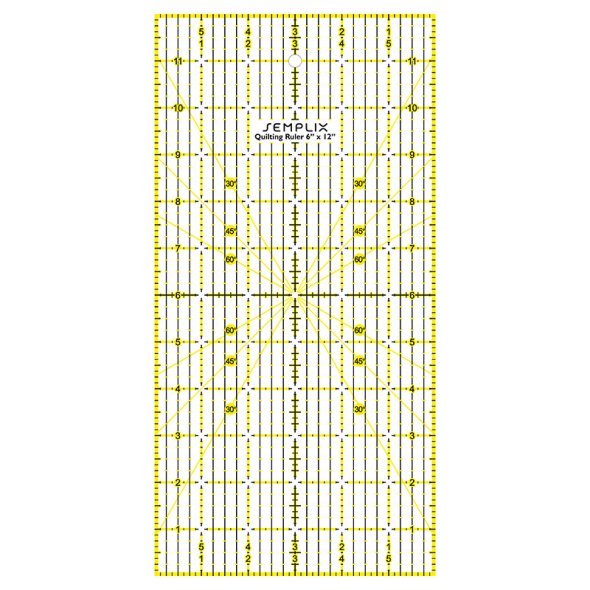 Semplix Patchwork-Quiltlineal (12" x 6"/ 3 mm dick/ gelb)