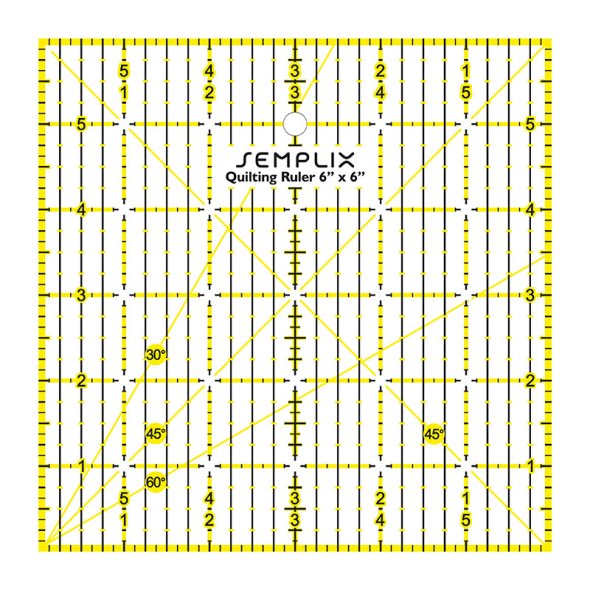 Semplix Patchwork-Quiltlineal (6" x 6"/ 3 mm dick/ gelb)