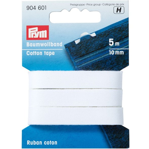 Prym Baumwollband (5 m x 10 mm/ weiß)
