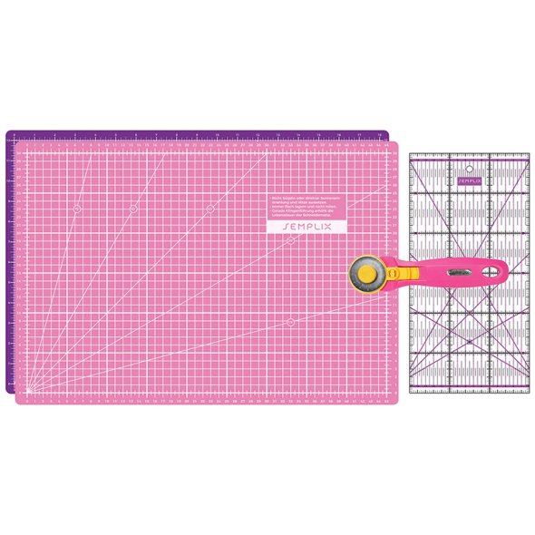 Semplix Schneidematten-Set A3 pink/lila (Matte 45 x 30 cm)