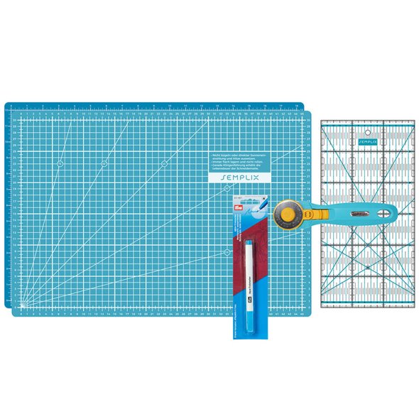 Semplix Schneidematten-Set A3 türkis/ petrol + GRATIS Prym Aqua-Trickmarker