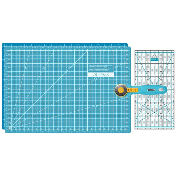 Semplix Schneidematten-Set A3 türkis/petrol (Matte 45 x 30 cm)