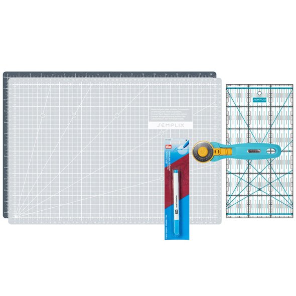 Semplix Schneidematten-Set A3 grau/ türkis + GRATIS Prym Aqua-Trickmarker