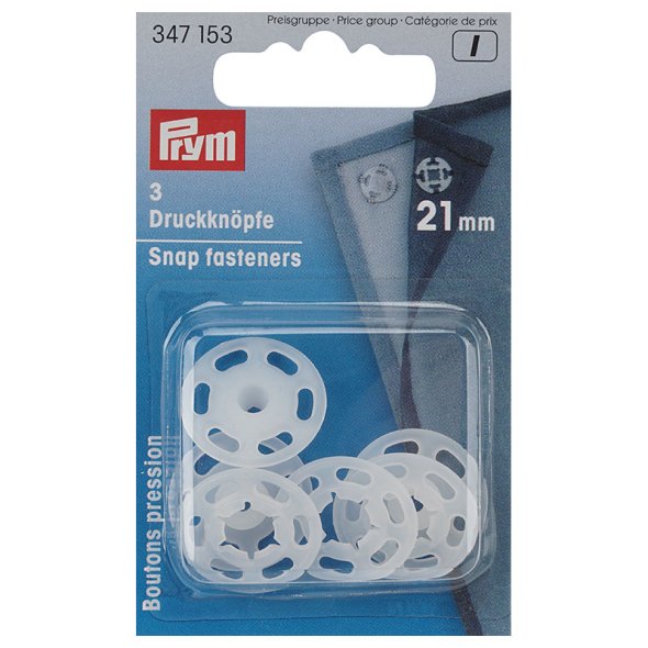 Prym Druckknöpfe Kunststoff (21 mm/ transparent/ 3 St.)