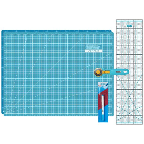 Semplix Schneidematten-Set A2 türkis/ petrol + GRATIS Prym Aqua-Trickmarker