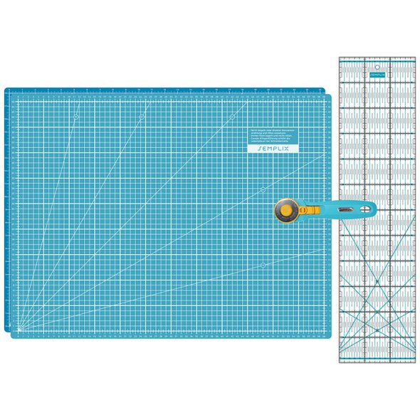 Semplix Schneidematten-Set A2 türkis/petrol (Matte 60 x 45 cm)