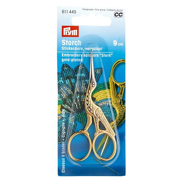 Prym Stickschere Storch (goldfarbig/ 9 cm)