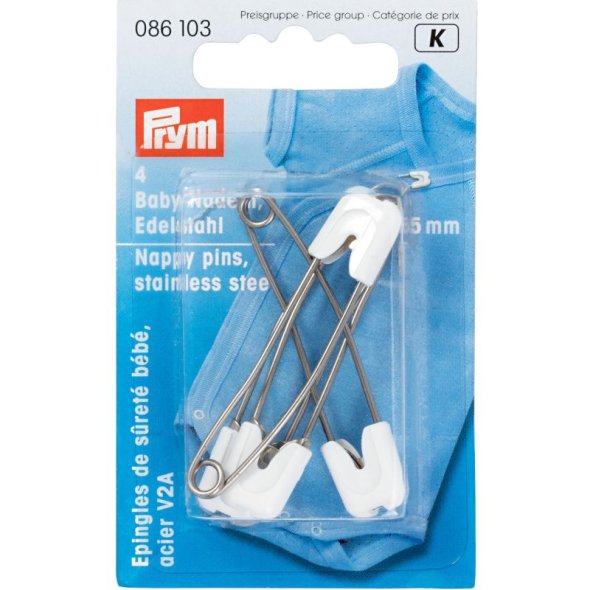 Prym Baby-Sicherheitsnadeln (55 mm/ weiß/ 4 St.)