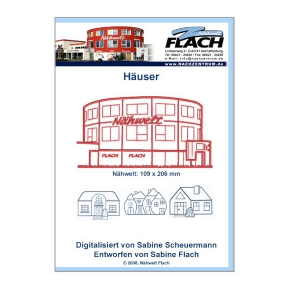 Nähwelt Flach Stickmuster CD Häuser (3 Häuser)