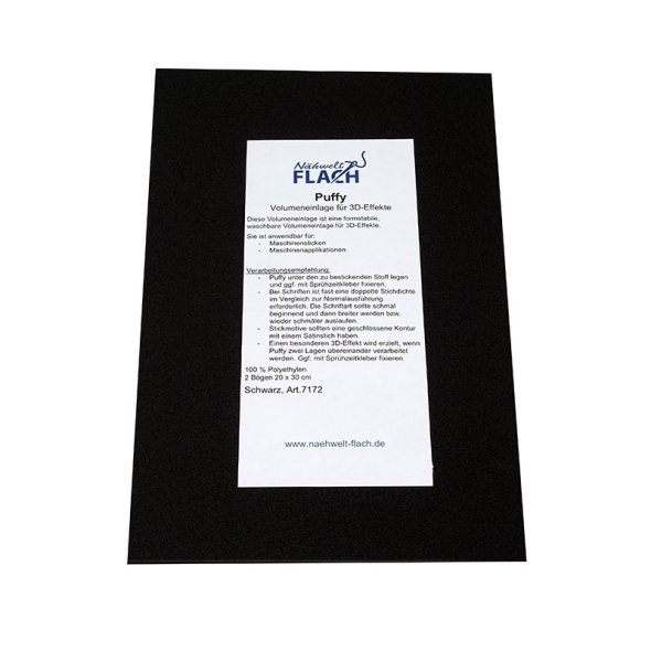 Puffy Volumeneinlage für 3D-Effekte (2 x 20 x 30 cm) schwarz (2 x 20 cm x 30 cm)