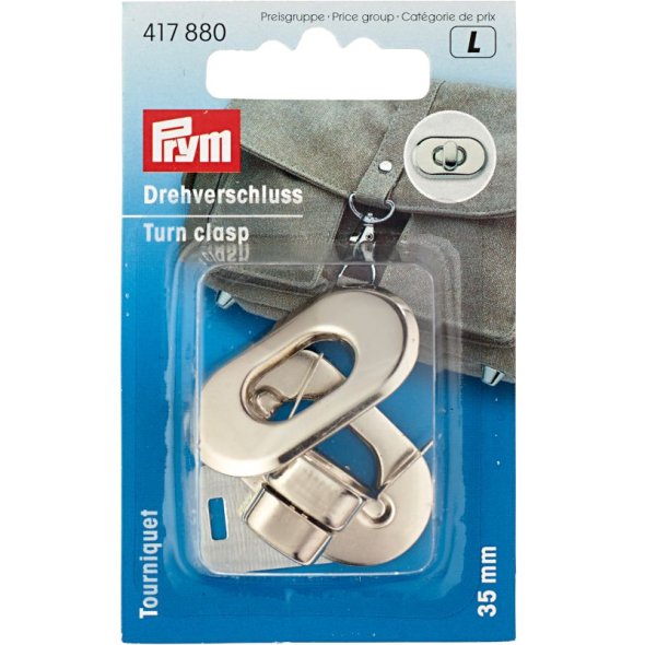 Prym Drehverschluss für Taschen (35 x 20 mm/ silberfarbig/ 1 St.)