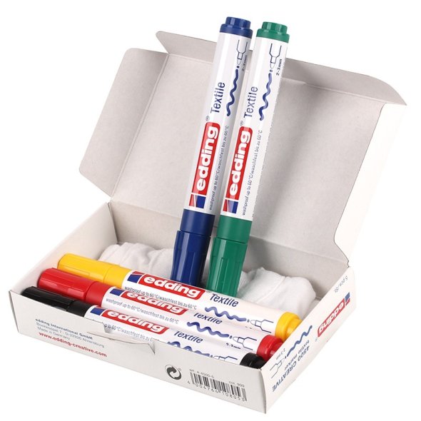 Edding 4500 textile marker Box (Basic / 5 Farben)
