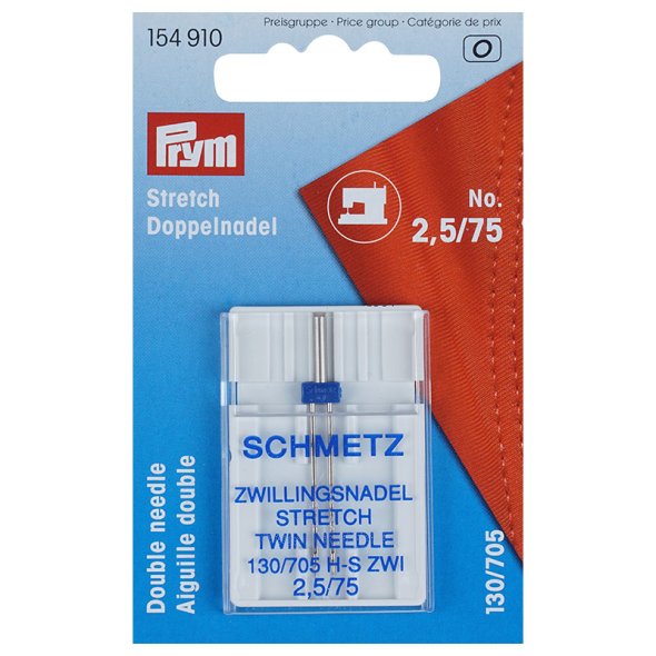 Prym Stretch Doppelnadel 2,5/75/System 130/705H-S ZWI/1 Nadel