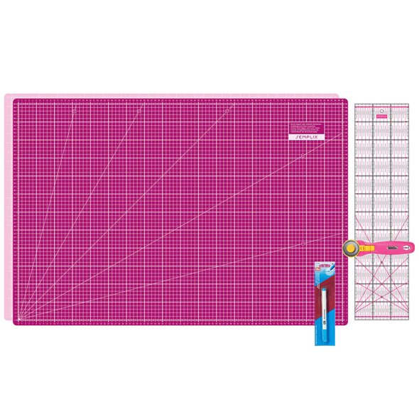 Semplix Schneidematten-Set A1 pink/ beere + GRATIS Prym Aqua-Trickmarker