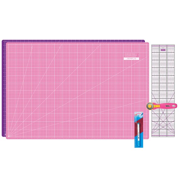 Semplix Schneidematten-Set A1 pink/ lila + GRATIS Prym Aqua-Trickmarker
