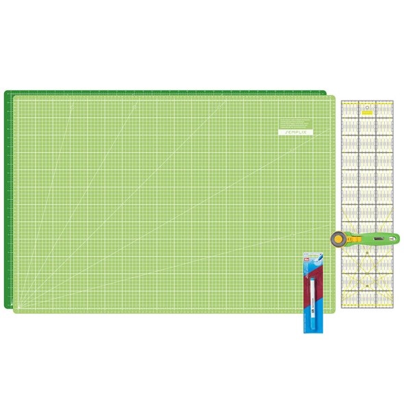 Semplix Schneidematten-Set A1 hellgrün/ grün + GRATIS Prym Aqua-Trickmarker