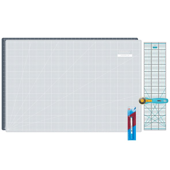 Semplix Schneidematten-Set A1 grau/ türkis + GRATIS Prym Aqua-Trickmarker