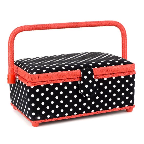 Prym Nähkorb Polka Dots S (schwarz/ weiß)