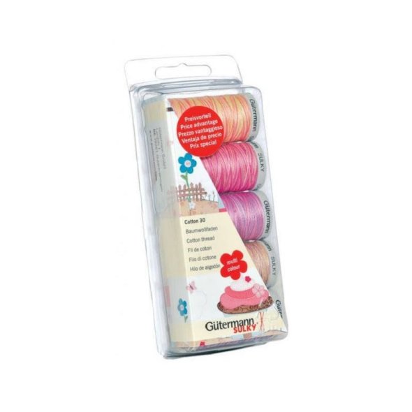 Gütermann Cotton 30 Stickfaden-Set-3 (5 Farben/ 300 m/ pink-lila)