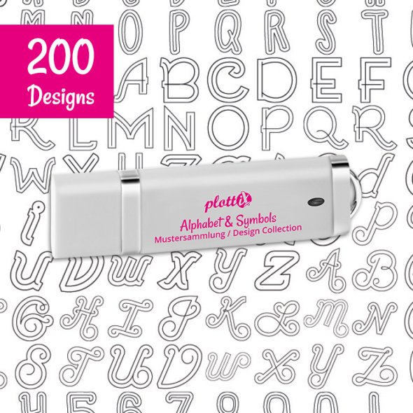 PlottiX Mustersammlungen Design Collection (USB-Sticks/ versch. Designs) Alphabet & Symbols