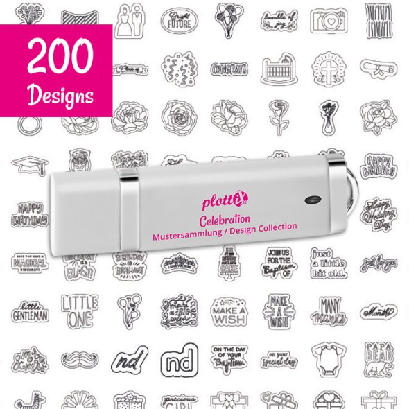 PlottiX Mustersammlungen Design Collection (USB-Sticks/ versch. Designs) Celebration