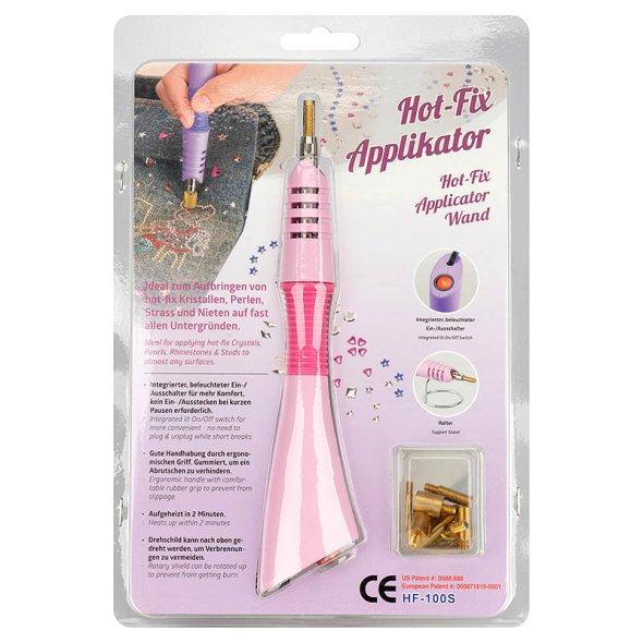Hot Fix Applicator (7 Aufsätze +  Mini-Bügelaufsatz/ 2 Farben) Pink