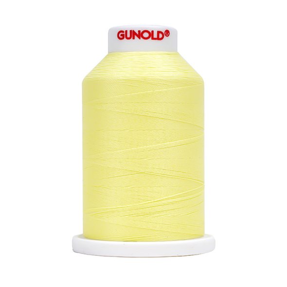 Gunold GLOWY - Fluoreszierende Stickgarne mit Leuchtkraft (1000 m) hellgelb - Farbe 1