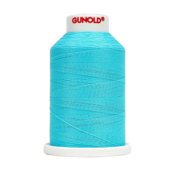 Gunold GLOWY - Fluoreszierende Stickgarne mit Leuchtkraft (1000 m) helltürkis - Farbe 4
