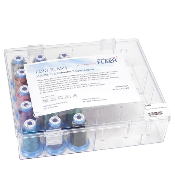 Gunold Poly Flash Stickgarnbox (mit 15 Miniking Konen/ 1000 m)