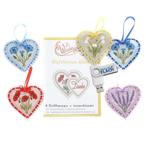 Windesign Stickmuster USB Duftherzen in Lacetechnik (klein)