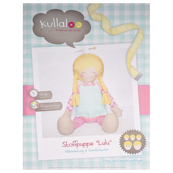 Kullaloo Stoffpuppe LULU + Kleid (Nähanleitung + Schnittmuster)