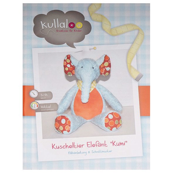 Kullaloo Kuscheltier Elefant KUMI (40 cm Nähanleitung)