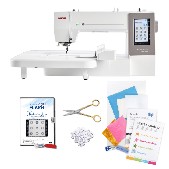 Janome MC 550E LE Stickmaschine inkl. Artistic Dig. Jr. - Designer Exzellenz Kit