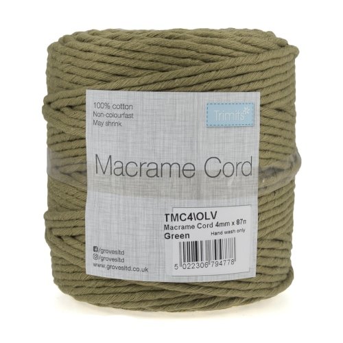 Groves Makramee Garn (87 m x 4 mm/ verschiedene Farben) Olivgrün
